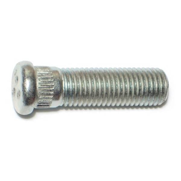 Midwest Fastener 12mm-1.5 x 14.1mm x 38.5mm Zinc Plated Class 10.9 Steel Fine Thread Automotive Wheel Studs 4PK 75446 - main